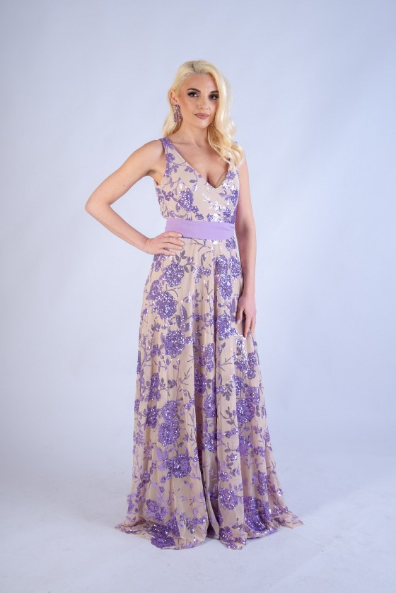 Φόρεμα με λάμψη,λιλά