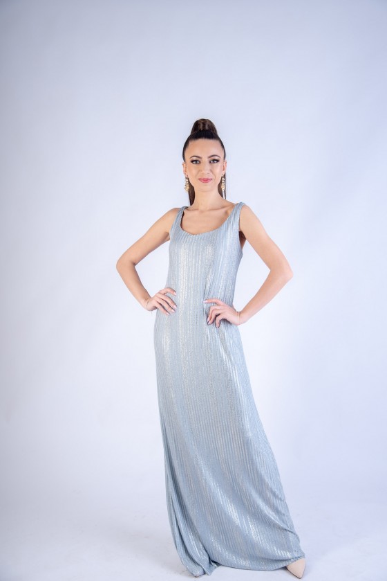 Μακρύ σιελ lurex φόρεμα