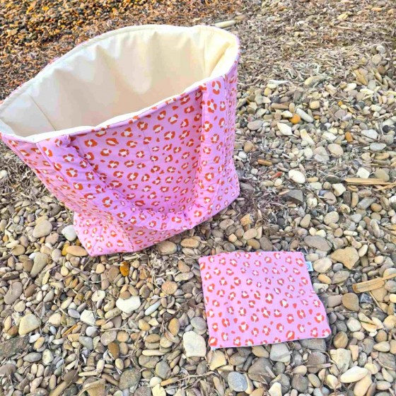 Tσάντα Παραλίας leopar pink